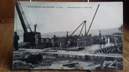 CPA   VARENNES Sur SEINE  , Reconstruction Du Barrage.(1927)..(S48-21) - Sonstige Gemeinden