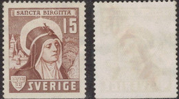 RELIGION HOLY MEN ST SAINT SANTA BIRGITTA BRIDGET BRIGIDA SWEDEN SUEDE SCHWEDEN 1941 Mi 288 Du FACIT 335 B2 Mint No Gum - Théologiens