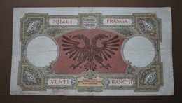 Banknotes ALBANIA  20 Franga 1939 F BANKA KOMBËTARE E SHQIPNIS BANCA NAZIONALE D'ALBANIA - Albanië