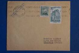 AH14 PRINCIPAUTE MONACO  BELLE LETTRE  1943   MONTE CARLO  POUR CHARENTON  PARIS FRANCE++ AFF.INTERESSANT . - Covers & Documents