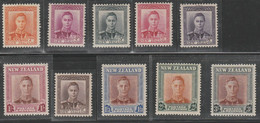 New Zeland 1940 Giorgio VI 285/94 MNH - Ongebruikt