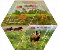 Kazakhstan 2021. Europa - CEPT. Endangered National Wildlife. Fauna. Animals.  MNH - Kazakhstan