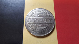 BELGIE 1921 GENT 5 FRANK VOORUIT 37.5MM CONTREMARQUE FRAPPE MEDAILLE - Noodgeld