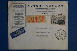 AH14 ALGERIE  BELLE LETTRE EXPRESS  1957 ORAN  POUR LEVALLOIS PERRET  FRANCE +  + AFF.INTERESSANT . - Lettres & Documents