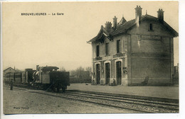 CPA 88 BROUVELIEURES La Gare (avant Modifications)  Train Bâtiments - Brouvelieures