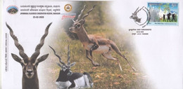 India 2020 Animals Black Buck Deer Conservation Reserve Jayamangali Tumkuru Special Cover  (**) Inde - Lettres & Documents