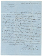 Lettre 1847 Bordeaux Gironde Verrerie Castets E. Damade Et Cie Cognac - 1801-1848: Précurseurs XIX