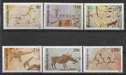 1982 ZIMBABWE 33-38** Prehistoire, Rupestre, Animaux, Chasseur - Zimbabwe (1980-...)