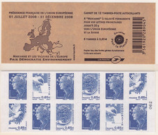 Carnet Présidence Française Pour L'Union Européenne - Bleu - Année 2008 -  Y&T N° 1517 - Non Classificati