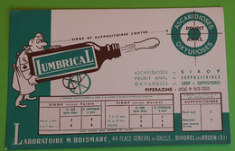 Buvard 329 - Laboratoire Boismare - LUMBRICAL - "visée !" - Etat D'usage : Voir Photos- 21x14 Cm Environ - Année 1960 - Produits Pharmaceutiques