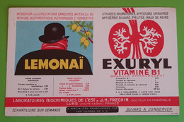 Buvard 332 - Laboratoire De L'Est - LEMONAI EXURYL - Etat D'usage : Voir Photos- 21x13.5 Cm Environ - Année 1960 - Produits Pharmaceutiques