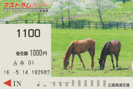 Carte Prépayée JAPON - ANIMAL - CHEVAL Chevaux - HORSE JAPAN Prepaid Bus Ticket Card - PFERD - Astram 403 - Horses
