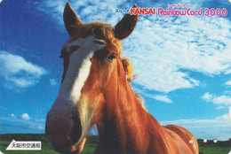 Carte Prépayée JAPON - ANIMAL - CHEVAL - HORSE JAPAN Prepaid Rainbow Card Train Ticket - PFERD - 407 - Japon