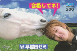 Carte Prépayée JAPON - ANIMAL - CHEVAL - HORSE JAPAN Prepaid Quo Card - PFERD - 409 - Paarden