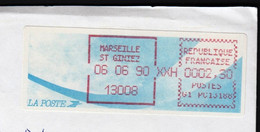 France 1990 / Marseille St. Giniez / Franking Label / Machine Stamp, Automat - 1990 Type « Oiseaux De Jubert »