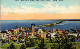 Minnesota Duluth Birds Eye View From Skyline Drive 1940 Curteich - Duluth