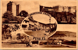 (4 C 20) Older Postcard - UK - Greeting From Peebles - Peeblesshire