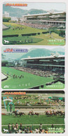 LOT De 3 Cartes Orange JAPON - ANIMAL - CHEVAL De Course - RACING HORSE JAPAN Prepaid JR Cards - PFERD - 422 - Cavalli