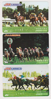 LOT De 3 Cartes Orange JAPON - ANIMAL - CHEVAL De Course - RACING HORSE JAPAN Prepaid JR Cards - PFERD - 423 - Cavalli