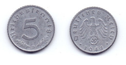 Germany 5 Reichspfennig 1941 D WWII Issue - 5 Reichspfennig