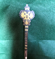 Cuillère Ancienne De Collection En Métal Argenté  Souvenir De TOLEDO  Or De Tolède   12.5 Cm - Obj. 'Herinnering Van'