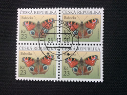2020 : Yvert 970 Bloc De 4 Oblitéré Used Papillon Butterfly : Paon De Jour - Gebruikt