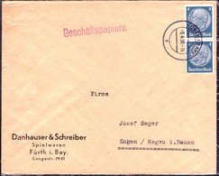 DR Geschäfts-Brief FÜRTH (BAY) - Engen - 8.4.38 - Mi.514 - Von Danhauser & Schreiber Spielwaren - Cartas