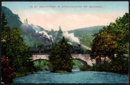 F4939 - Aue Lauter Schwarzwassertal Hakenkrümme Eisenbahn Dampflok - Verlag Wilhelm Vogel - Aue