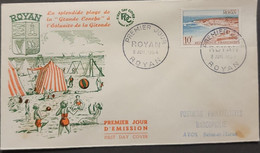 P) 1954 FRANCE, FDC, NEW DAILY OF ROYAN STAMP, BEACH LA GRANDE CONCHE, TOURISM, NEW DAILY STAMP, XF - Other & Unclassified