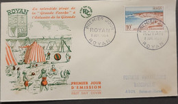 P) 1954 FRANCE, FDC, NEW DAILY OF ROYAN STAMP, BEACH LA GRANDE CONCHE, TOURISM, NEW DAILY STAMP, XF - Autres & Non Classés