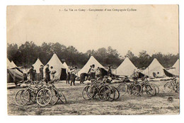 CPA 3226 - MILITARIA - Carte Militaire - La Vie Au Camp - Campement D'une Compagnie De Cycliste - Regimenten