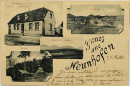 C. P. A. : 68 Dambach Gruss Aus NEUNHOFEN Besitzer J. Hungler, Totalansicht, Harzofen, Partie Mit Hobenfels, Stamp 1899 - Dambach-la-ville