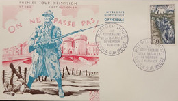 P) 1956 FRANCE, FDC, MILITARY SONG, 40TH ANNIVERSARY OF BATTLE OF VERDUN STAMP, BATTLE HISTORY, XF - Other & Unclassified