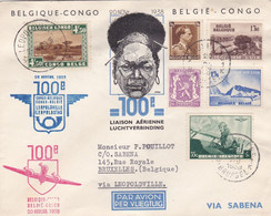 Congo Belge : Lettre Du 100ème Anniversaire De La Liaison Aérienne Belgique Congo 20 Novembre 1938 Par Sabena - Cartas & Documentos
