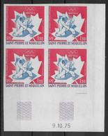 St Pierre Et Miquelon Poste Aérienne N°61 - Non Dentelé - Bloc De 4 Coin Daté - Neuf ** Sans Charnière - TB - Non Dentelés, épreuves & Variétés