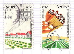 IL+ Israel 1984 Mi 955-56 Siedlungsbau - Oblitérés (sans Tabs)