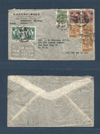 China - XX. C. 1947-9. Wuehang, Hupeh - Hankow - USA, NYC. Via Airmail All The Way. Multiple Frankings From Diff Usages - Non Classificati