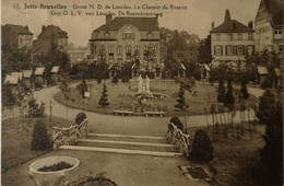 Jette (Bruxelles) Grotte N-D. De Lourdes - Le Chemin Du Rosaire 1942 Ed. Albert // Leuke Opdruk Zegel Gebruikte - Jette