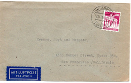 55373 - Bund - 1949 - 80Pfg. Bauten EF A. LpBf. (unten Reduziert) HAMBURG LUFTPOST -> San Francisco, CA (USA) - Other & Unclassified