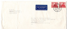 L55375 - Berlin - 1954 - 2@40Pfg Bauten A. LpBf. BERLIN -> Ann Arbor, MI (USA) - Lettres & Documents
