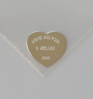 USA - 1 Gram .999 Fine Silver Bar - Heart Shape (Love - Friendship) - Uncirculated - Collections