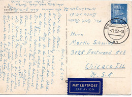 55382 - Berlin - 1957 - 40Pfg. Bauten EF A. LpAnsKte. BERLIN -> Chicago, IL (USA) - Cartas & Documentos