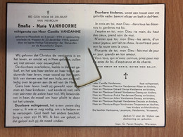 Émelie-Marie Vanhoorne Echtg Vandamme Camille *1894 Moorslede +1966 Waasten Warneton Lecomte Versaevel Denys Timperman D - Obituary Notices