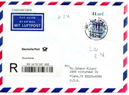 55386 - Bund - 2004 - €4,10 SWK EF A. R-LpBf. INGELHEIM -> Plano, TX (USA) - Storia Postale