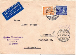 55390 - Berlin - 1950 - 25Pfg. Bauten MiF A. LpBf. BERLIN -> ZUERICH (Schweiz) - Covers & Documents