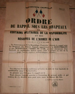 RARE REPUBLIQUE FRANCAISE ORDRE DE RAPPEL SOUS LES DRAPEAUX Militaire Armée Air - Donald Duck