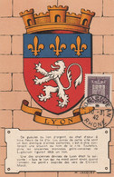 CARTE MAXIMUM 1942 ARMOIRIES DE LYON - 1940-49