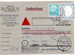 55419 - Bund - 1955 - 40Pfg. Schiller MiF A. NN-DrucksKte. GOSLAR -> OKER, Als "verweigert" Zurueck - Cartas & Documentos