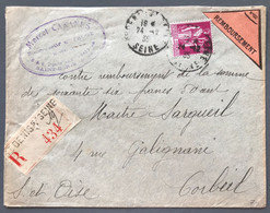 France N°289 Sur Enveloppe De Saint Denis 24.12.1935 + Vignette REMBOURSEMENT - (B3440) - 1921-1960: Modern Tijdperk