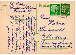 55421 - Bund - 1955 - 10Pfg. Heuss I GAKte. M. ZusFr. WESEL -> Oesterreich - Brieven En Documenten